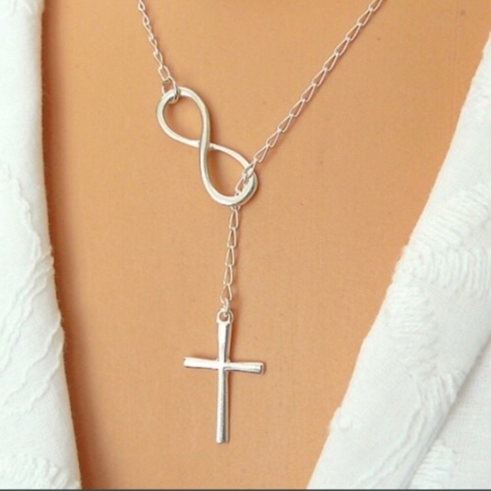 Infinity Cross Loop Necklace